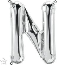 Balão Qualatex 16" - Letra - N Prata - 1 Un