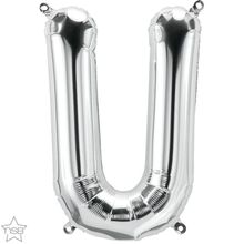 Balão Qualatex 16" - Letra - U Prata - 1 Un