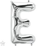 Balão Qualatex 16" - Letra - E Prata - 1 Un