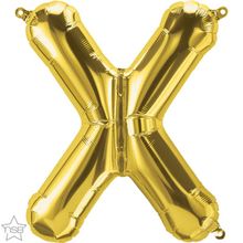 Balão Qualatex 34" - Letra - X Ouro - 1 Un