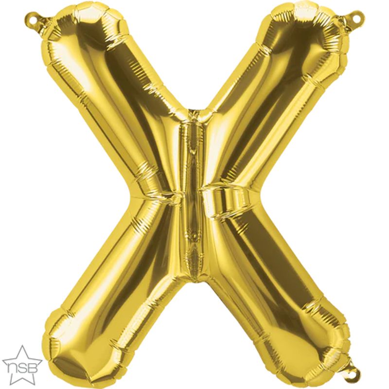 Balão Qualatex 34" - Letra - X Ouro - 1 Un