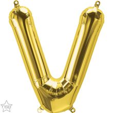 Balão Qualatex 34" - Letra - V Ouro - 1 Un
