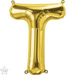 Balão Qualatex 34" - Letra - T Ouro - 1 Un
