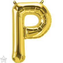 Balão Qualatex 34" - Letra - P Ouro - 1 Un