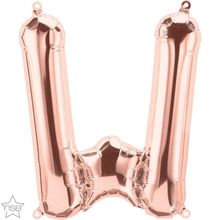 Balão Qualatex 34" - Letra - W Ouro Rosê - 1 Un
