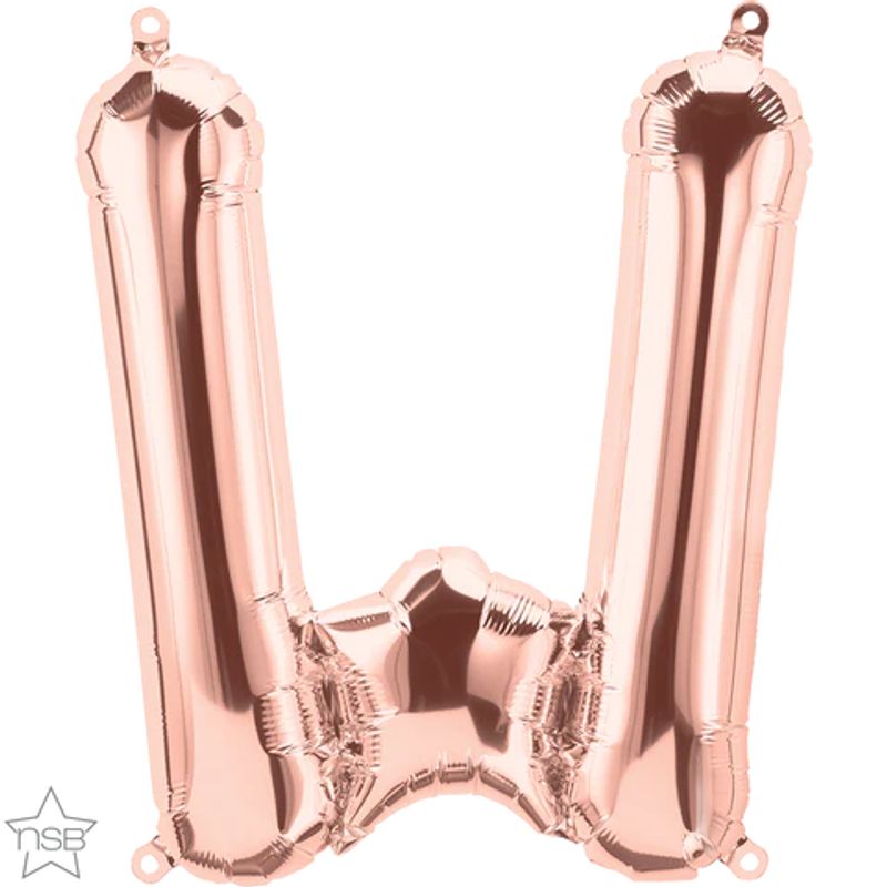 Balão Qualatex 34" - Letra - W Ouro Rosê - 1 Un