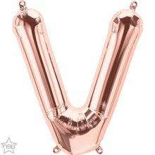 Balão Qualatex 34" - Letra - V Ouro Rosê - 1 Un