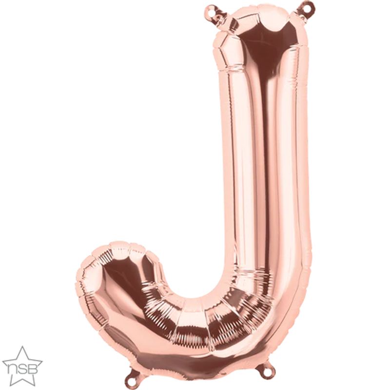 Balão Qualatex 34" - Letra - J Ouro Rosê - 1 Un