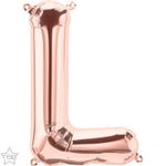Balão Qualatex 34" - Letra - L Ouro Rosê - 1 Un
