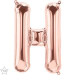 Balão Qualatex 34" - Letra - H Ouro Rosê - 1 Un