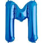 Balão Qualatex 34" - Letra - M Azul - 1 Un