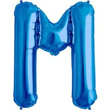 Balão Qualatex 34" - Letra - M Azul - 1 Un