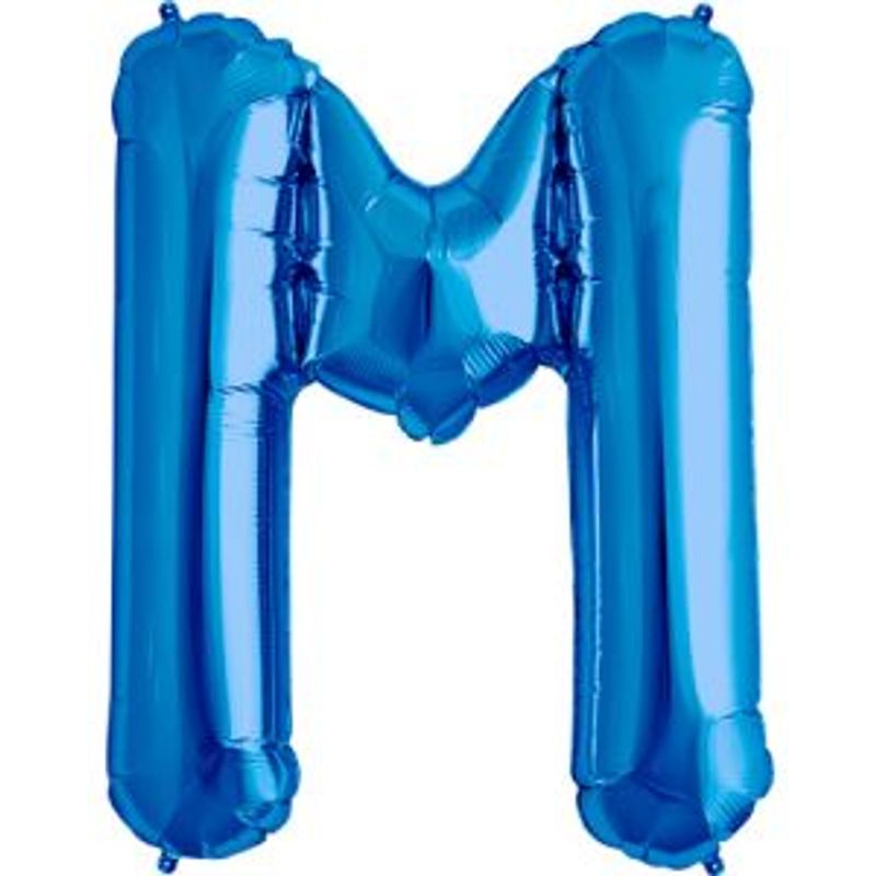 Balão Qualatex 34" - Letra - M Azul - 1 Un
