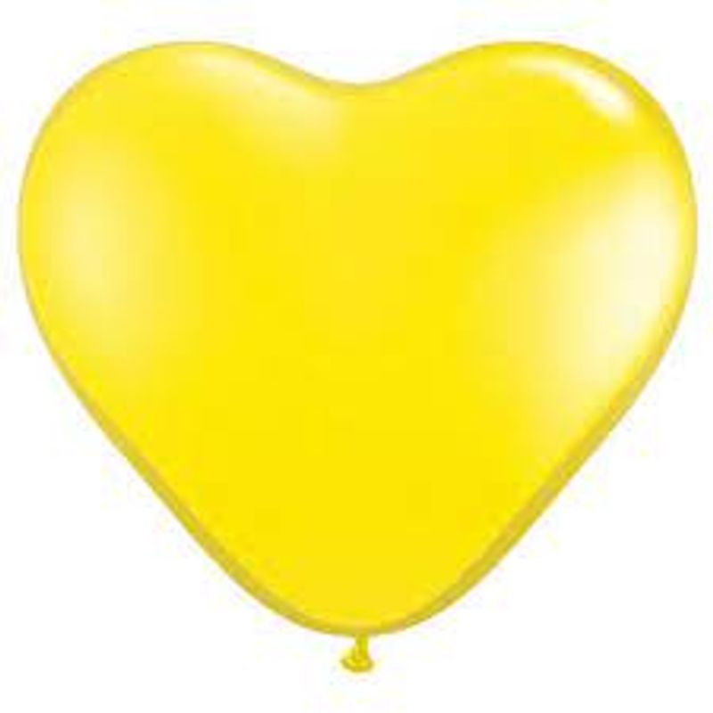 Balão Qualatex 6" - Coração Amarelo - Liso Látex - 100 Un