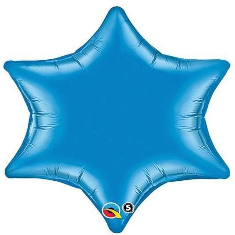 Balão Qualatex 22" - 6Pt Estrela - Azul Safira Metalizado Liso - 1 Un