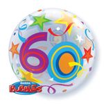 Balão Qualatex 22" - Bubble Simples - 60-Estrelas Brilhantes - 1 Un