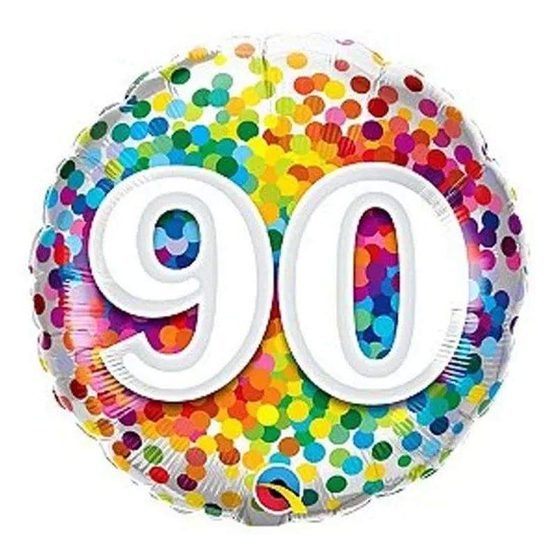 Balão Qualatex 18" - Redondo - 90-Confete Arco-Íris - 1 Un