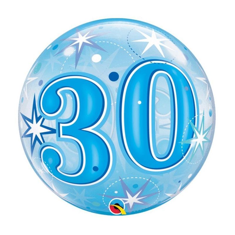 Balão Qualatex 22" - Bubble Simples - 30-Explosão Azul Estelar - 1 Un