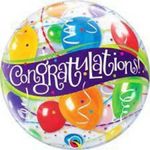 Balão Qualatex 22" - Bubble Simples - Congratulations-Balões - 1 Un