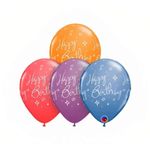 Balão Qualatex 11" - Qx Party Balloon Estampado - Birthday-Faíscas E Espr - 6 Un