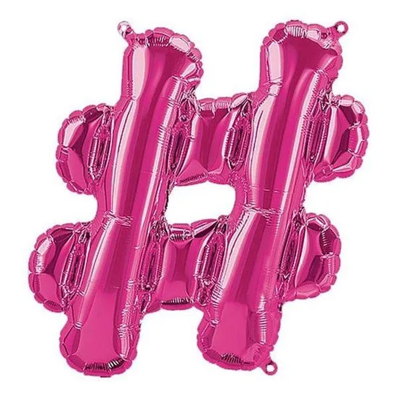 Balão Qualatex 16" - Símbolo - Hashtag Magenta - 1 Un