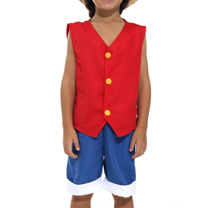 Fantasia One Piece Luffy Infantil Cosplay Abrakadabra Fantasias G