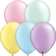 Balão Qualatex 11" - Qx Party Balloon Pkg Plain - Sortido Pastel Perolado - 6 Un