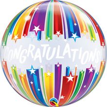 Balão Qualatex 22" - Bubble Simples - Congratulations!-Estrelas - 1 Un