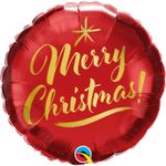Balão Qualatex 09" - Redondo Solto - Christmas!-Escrita Vermelho - 1 Un