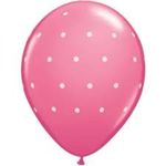 Balão Qualatex 11" - Redondo Rosa Mex - Pontos Polka Pequenos - 50 Un