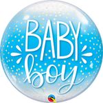 Balão Qualatex 22" - Bubble Simples - Baby Boy-Pontos E Confete - 1 Un