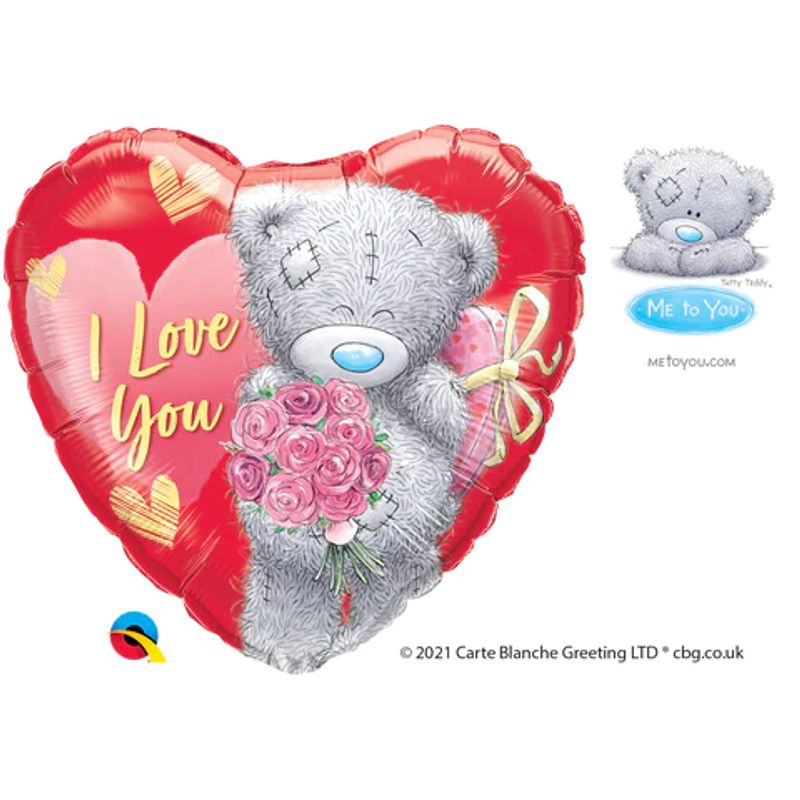 Balão Qualatex 18" - Coração - Tatty Teddy-I Love You-Flores - 1 Un