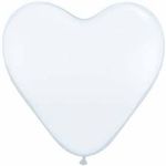 Balão Qualatex 15" - Coração Branco - Liso Látex - 50 Un