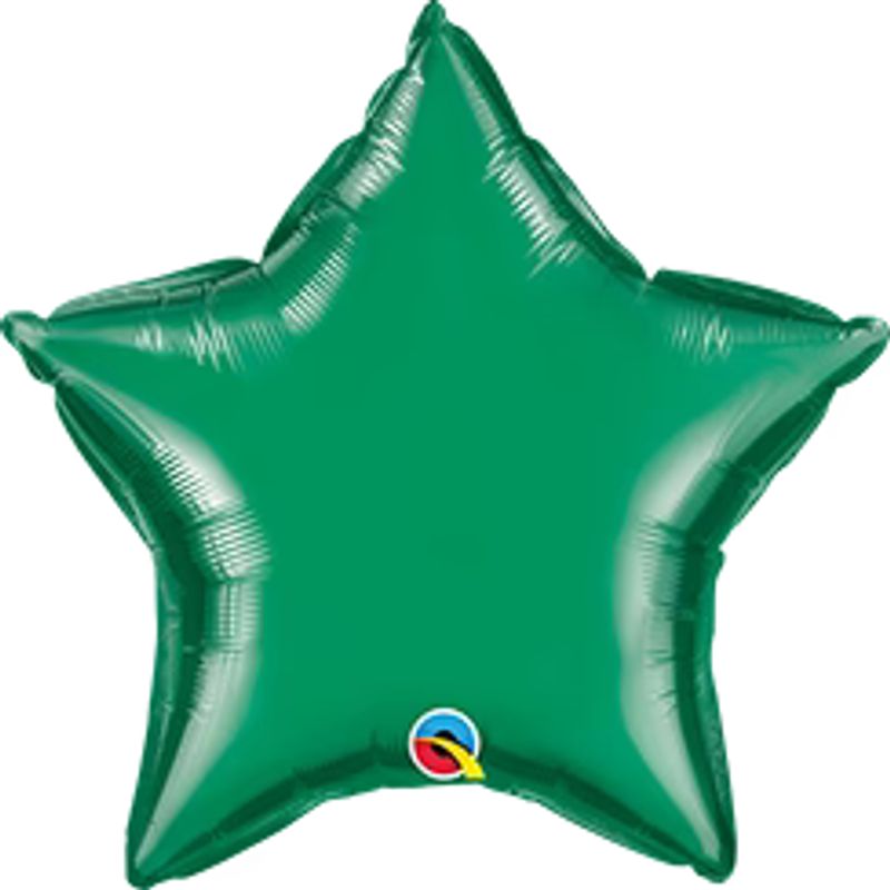 Balão Qualatex 20" - Estrela - Verde Esmeralda Metalizado Liso - 1 Un