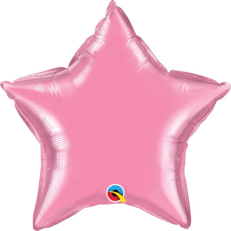 Balão Qualatex 20" - Estrela - Rosa Claro Metalizado Liso - 1 Un