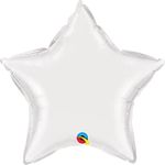 Balão Qualatex 09" - Estrela - Branco Metalizado Liso - 1 Un