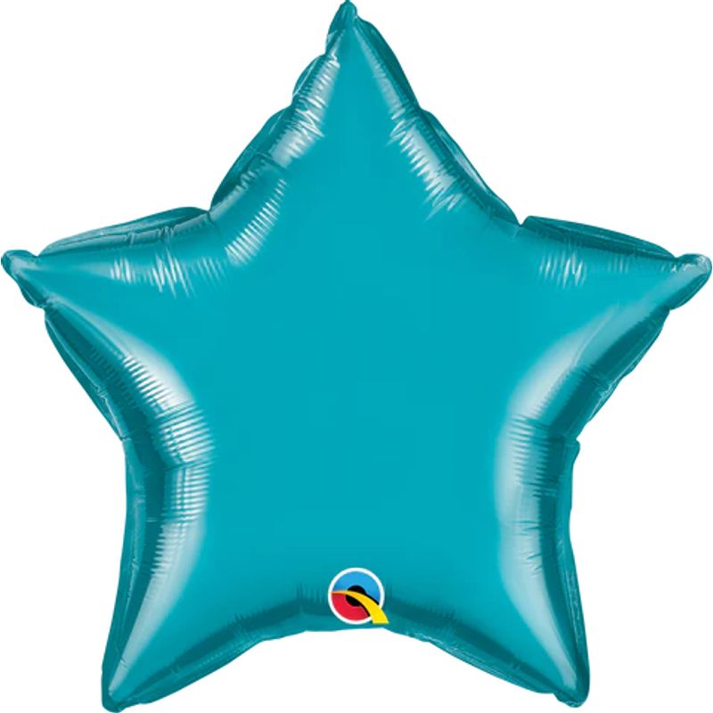 Balão Qualatex 20" - Estrela - Turquesa Metalizado Liso - 1 Un