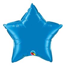 Balão Qualatex 20" - Estrela - Azul Safira Metalizado Liso - 1 Un