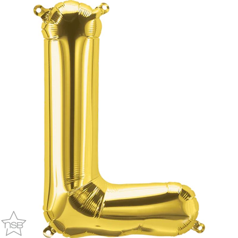 Balão Qualatex 16" - Letra - L Ouro - 1 Un