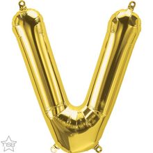 Balão Qualatex 16" - Letra - V Ouro - 1 Un