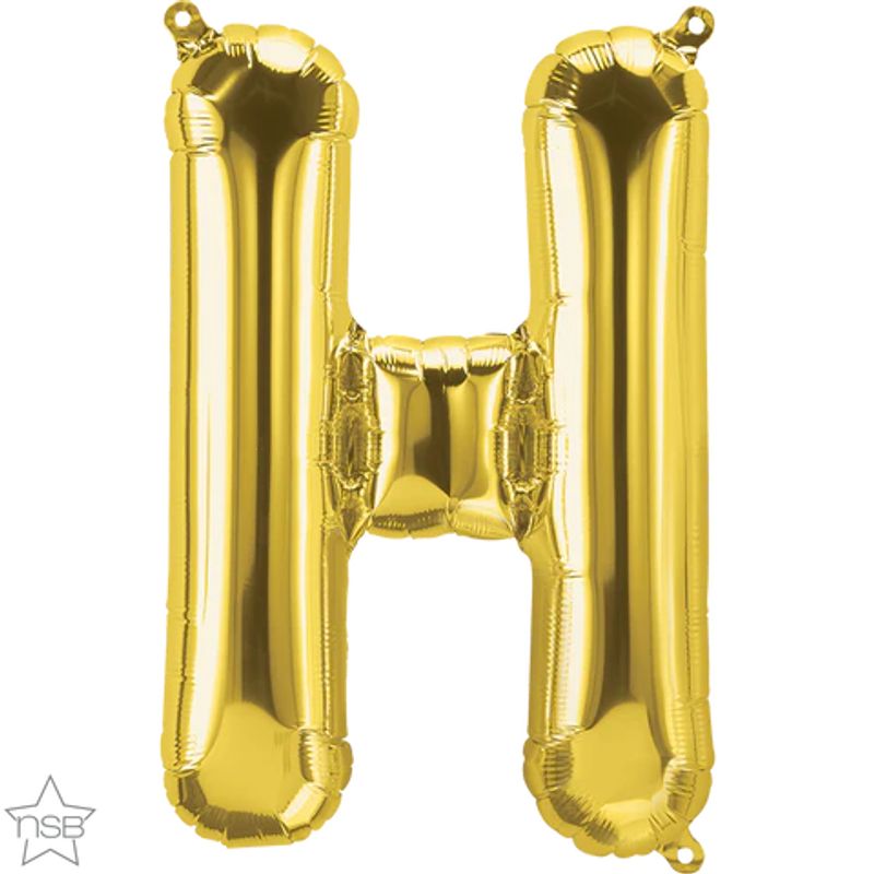 Balão Qualatex 16" - Letra - H Ouro - 1 Un