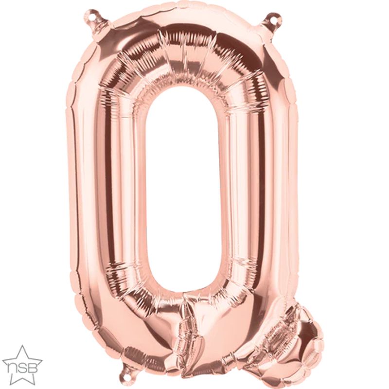 Balão Qualatex 16" - Letra - Q Ouro Rosê - 1 Un