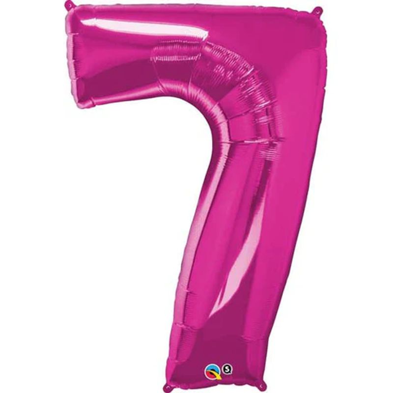Balão Qualatex 34" - Número Sete Magenta - 1 Un