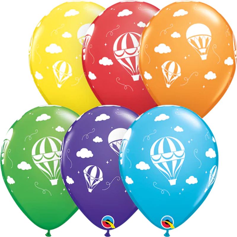 Balão Qualatex 11" - Redondo Arco-Íris - Balões De Ar Quente Colorido - 50 Un