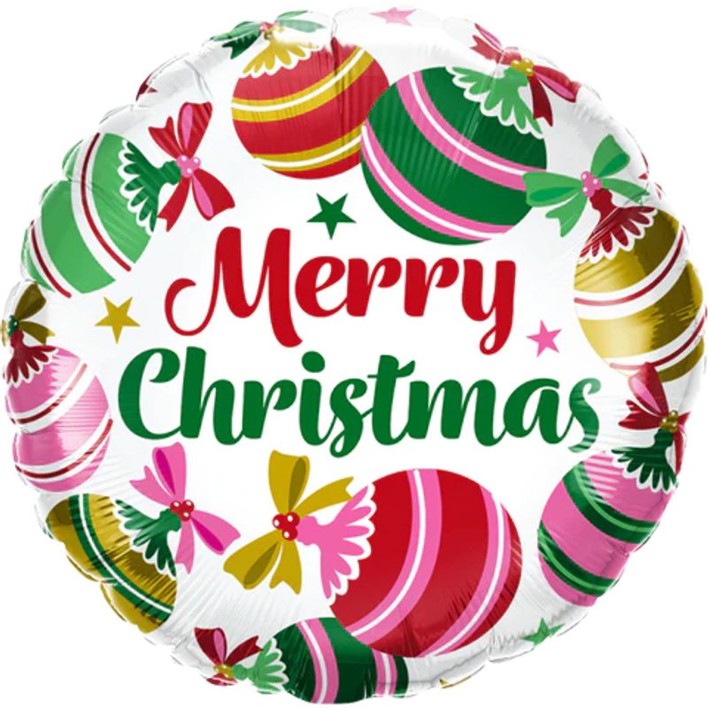 Balão Qualatex 18" - Redondo - Merry Christmas-Ornamentos - 1 Un