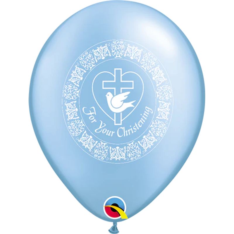 Balão Qualatex 11" - Redondo Azul Cls Perolado - For Your Christening-Pomba - 50 Un