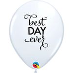 Balão Qualatex 11" - Redondo Branco - Best Day Ever - 50 Un