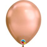 Balão Qualatex 11" - Redondo Chrome Ouro Rosê - Plain Látex - 100 Un