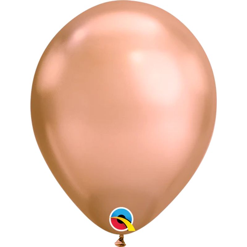 Balão Qualatex 11" - Redondo Chrome Ouro Rosê - Plain Látex - 100 Un