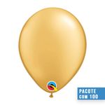 Balão Qualatex 9" - Redondo Ouro - Liso Látex - 100 Un